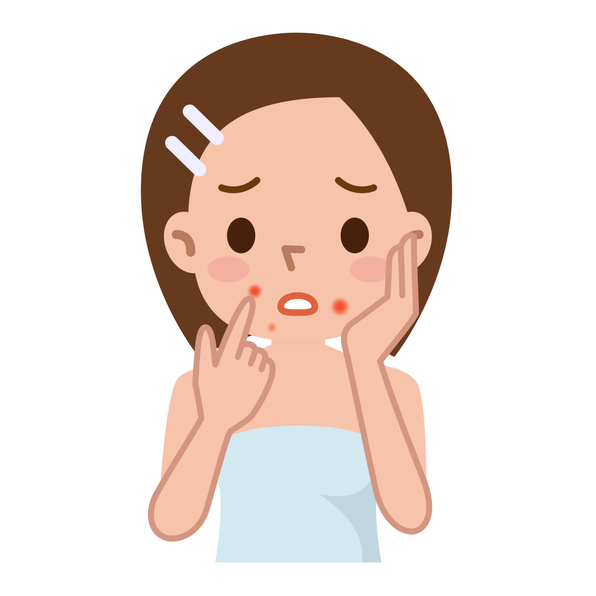 acne spot on a woman
