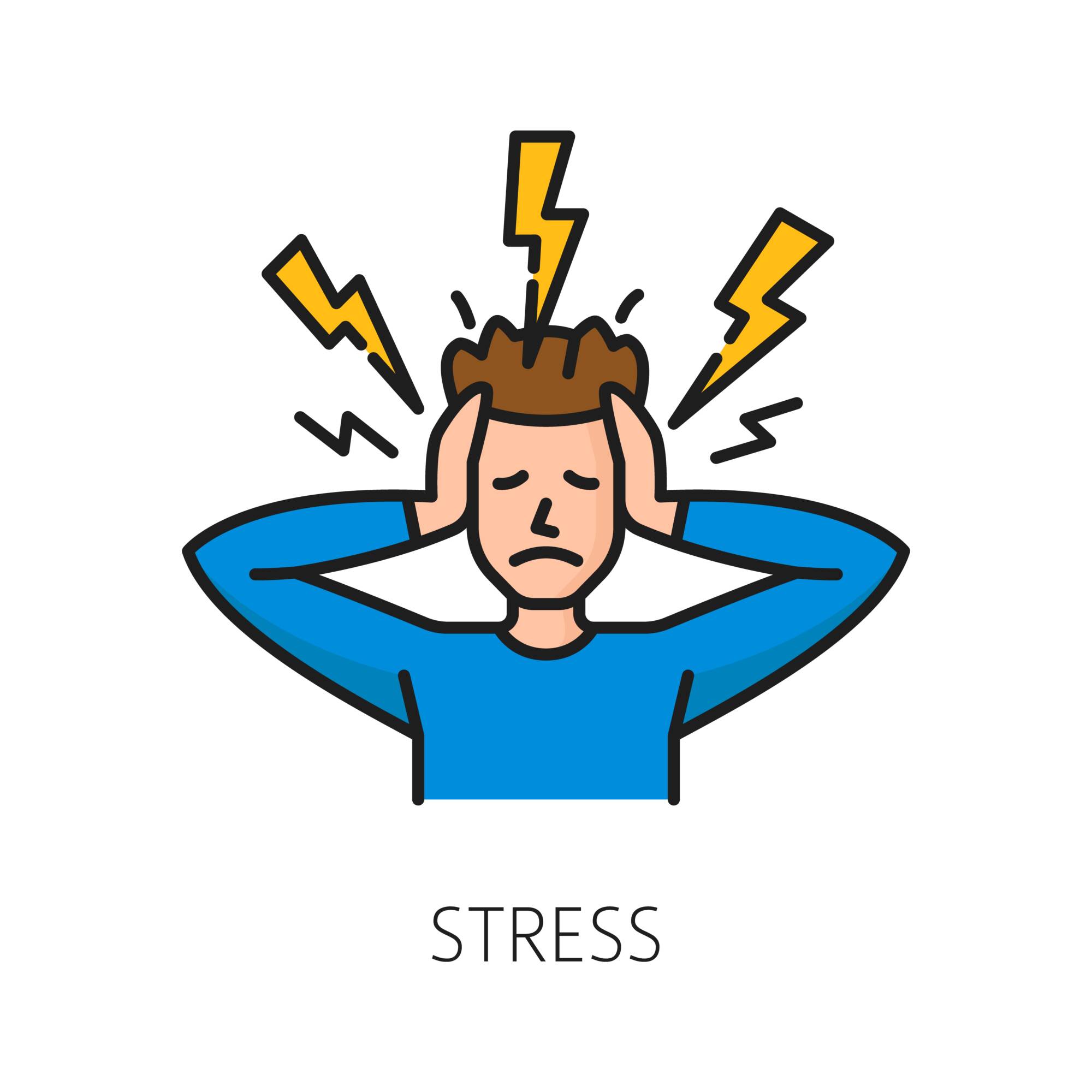 Stress man cartoon